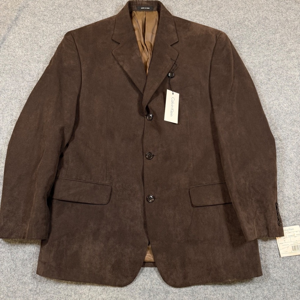 Calvin Klein Mens Chocolate Brown Corduroy Blazer Sport Coat 40S MAFI 1 7AX0033